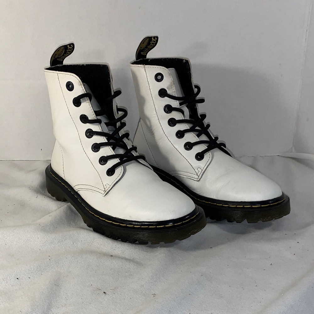 Dr. Martens Women’s White ‘Luana’ Lace-Up Ankle Boots